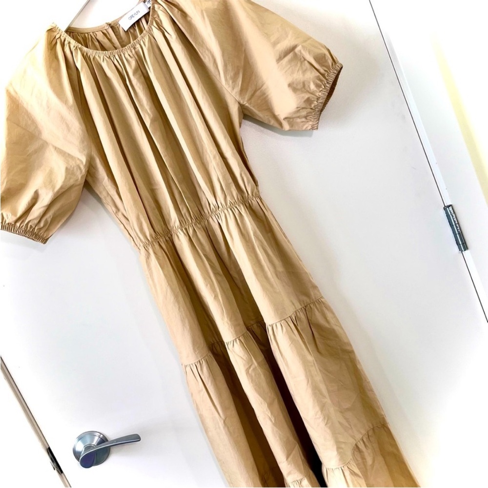GREYLIN XS Tiered Maxi Dress, EUC, cotton tan neutral, boho chic